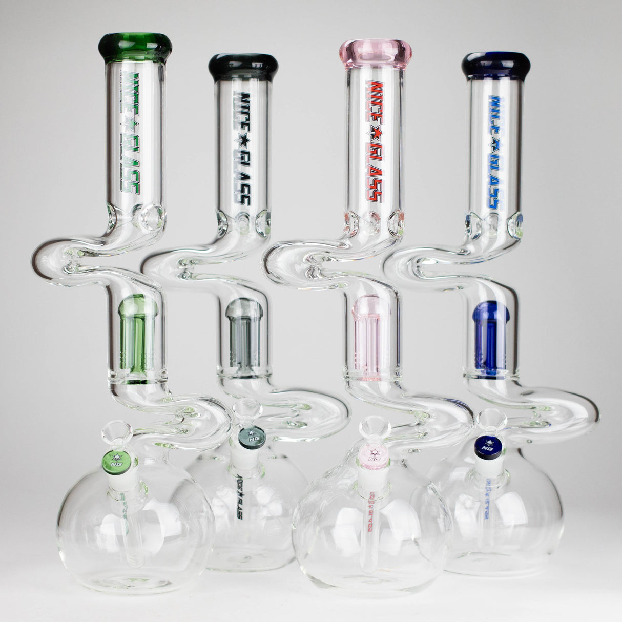 NG | 18" Double Zong 4-Arm Perc Beaker [G2232] Glass Bong High-End Brands Glass