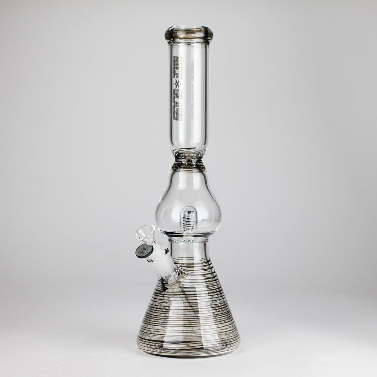 NG | 16" Pear Shape Tube with UFO Perc [BO-066] Glass Bong High-End Brands Glass BLACK