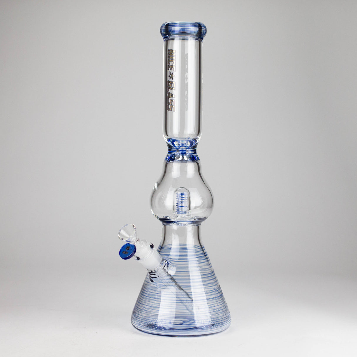 NG | 16" Pear Shape Tube with UFO Perc [BO-066] Glass Bong High-End Brands Glass BLUE