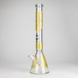 NG | 18" 9mm Metallic Eagle and Skull Beaker [L745] Glass Bong High-End Brands Glass