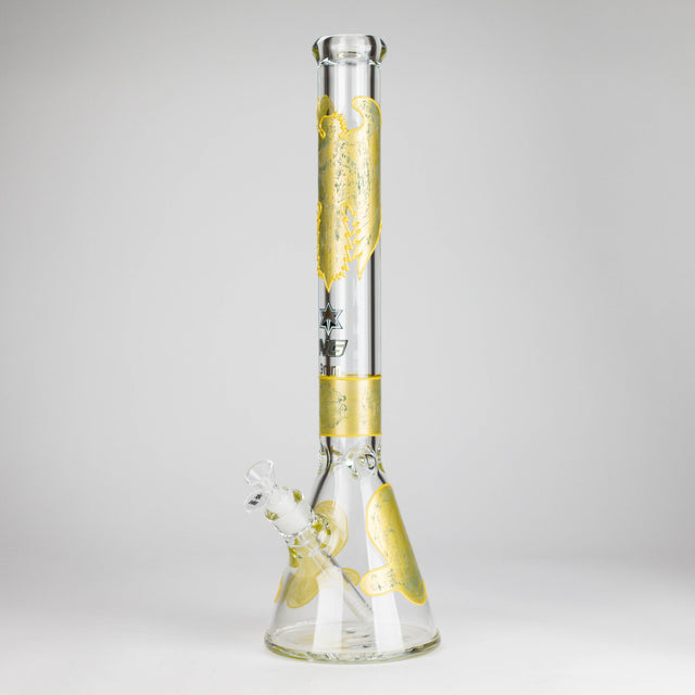 NG | 18" 9mm Metallic Eagle and Skull Beaker [L745] Glass Bong High-End Brands Glass