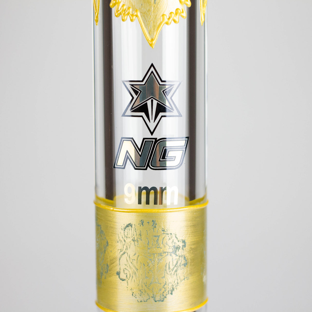 NG | 18" 9mm Metallic Eagle and Skull Beaker [L745] Glass Bong High-End Brands Glass