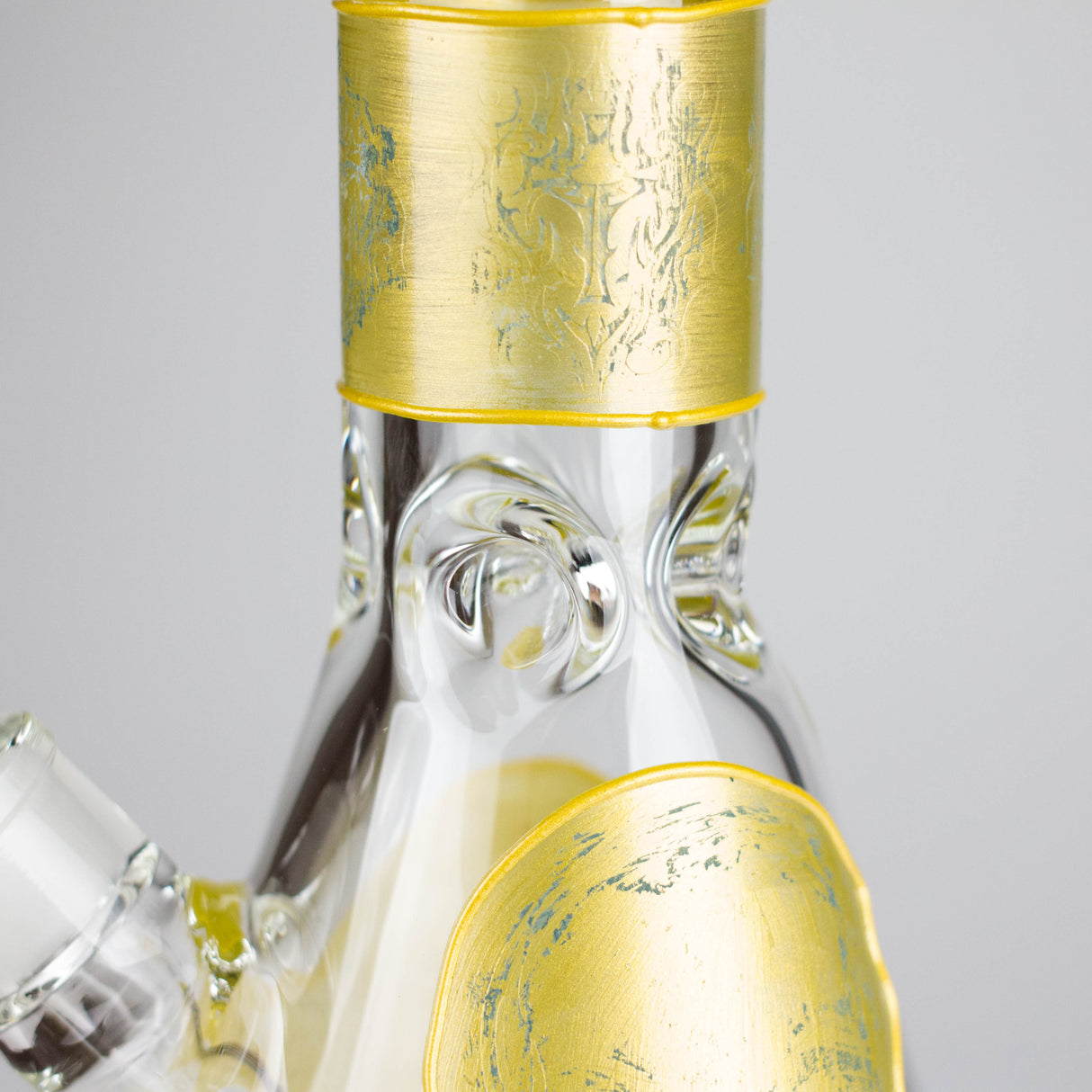 NG | 18" 9mm Metallic Eagle and Skull Beaker [L745] Glass Bong High-End Brands Glass