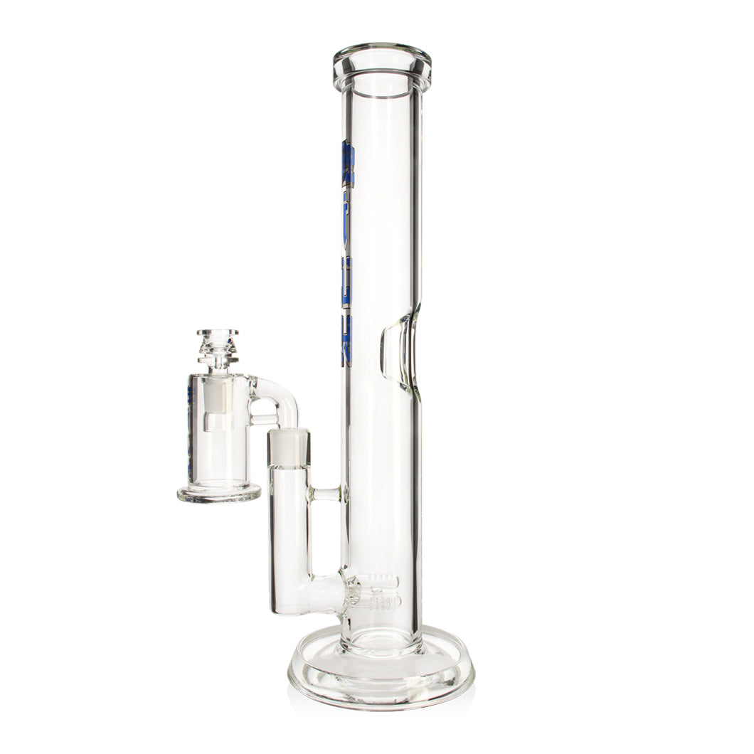 17" 10mm Straight Tube with Triple Inline Perc and Ash Catcher Glass Bong Small Biz Distributors
