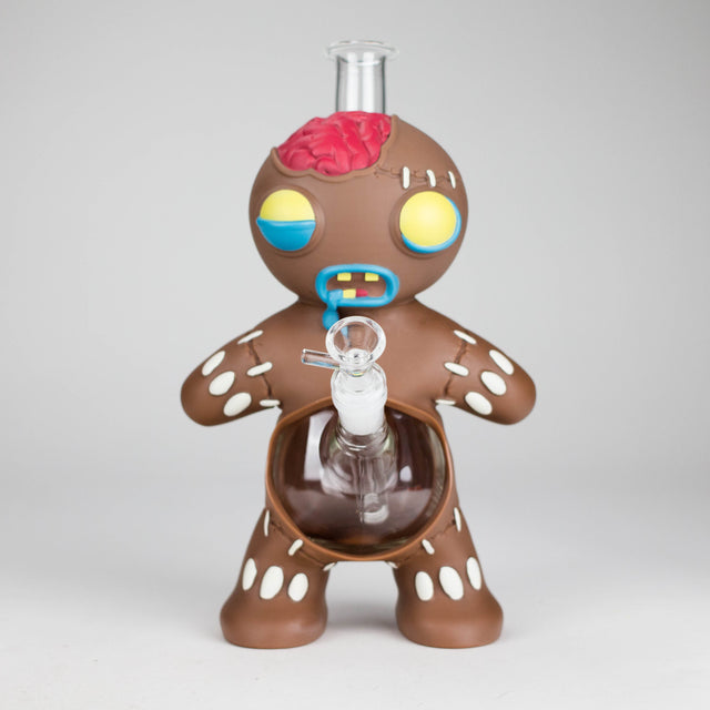 11.5" Vinyl gingerbread man water pipe Resin · Silicone · Plastic Bong JJ Distribution