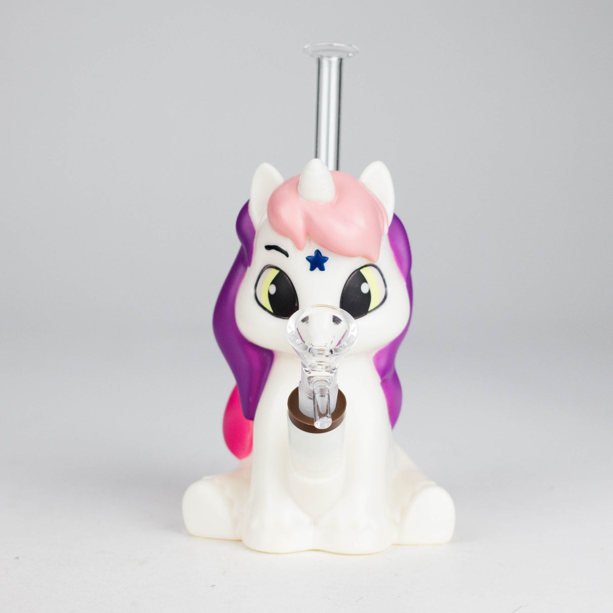 7.6" Vinyl unicorn water pipe Resin · Silicone · Plastic Bong JJ Distribution
