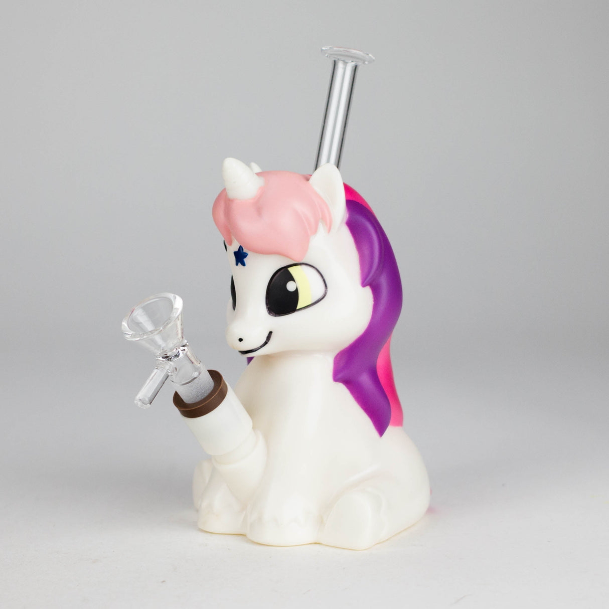 7.6" Vinyl unicorn water pipe Resin · Silicone · Plastic Bong JJ Distribution