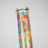 14″ 7mm Glass Beaker Bong with Assorted Flower Design & Ice Catcher Glass Bong 777 Smoke