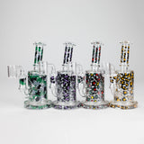 7″ 2-in-1 Leopard Print Rig with Perc – Banger & Bowl Included Glass Rig 777 Smoke