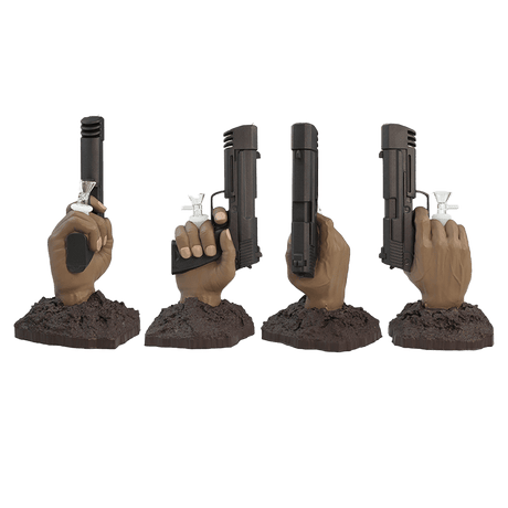 11″ Vinyl Hand Pistol Water Pipe with 14mm Glass Bowl [SMKZ163] Resin · Silicone · Plastic Bong Canadian Distributor