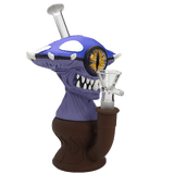 7″ Vinyl Mushroom Monster Water Pipe with 14mm Glass Bowl [SMKZ164] Resin · Silicone · Plastic Bong Canadian Distributor Blue (B)