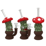 8″ Enameled Mushroom Bong [SMKZ165] Resin · Silicone · Plastic Bong Canadian Distributor Red