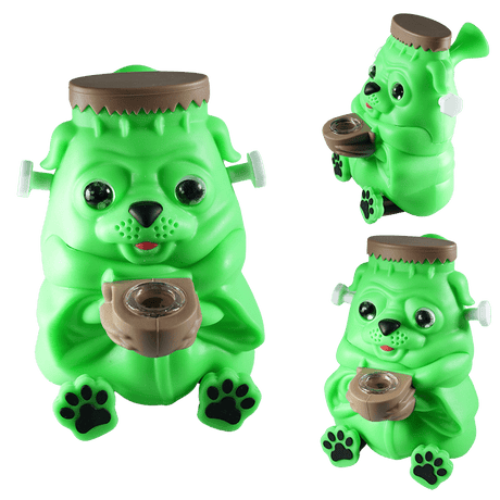 6″ Pug Silicone Water Pipe [SMKZ167] Resin · Silicone · Plastic Bong Canadian Distributor Green