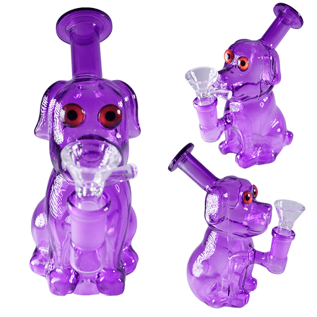 5″ Dog-Themed Water Pipe with 14mm Glass Bowl [SMKZ173] Glass Bong Canadian Distributor