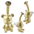 7″ Golden Bear Mini Smoking Pipe with 14mm Glass Bowl [SMKZ174] Glass Bong Canadian Distributor