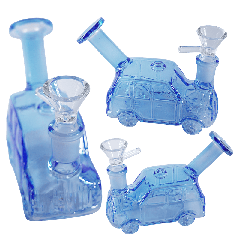 4″ Car Design Mini Water Pipe with 14mm Glass Bowl – Blue [SMKZ177] Glass Bong Canadian Distributor