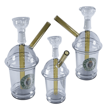 7″ Starbuds Cup Design Water Pipe with Flower Bowl – Silver [SMKZ181] Glass Bong Canadian Distributor