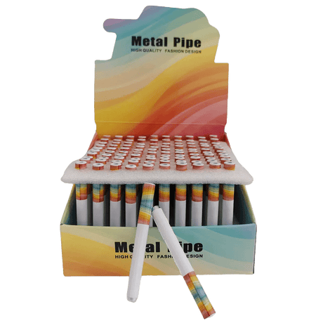 3" Cigarette Shape Smoking Pipes – White [SMKZ183] | Display of 100 One Hitter Canadian Distributor