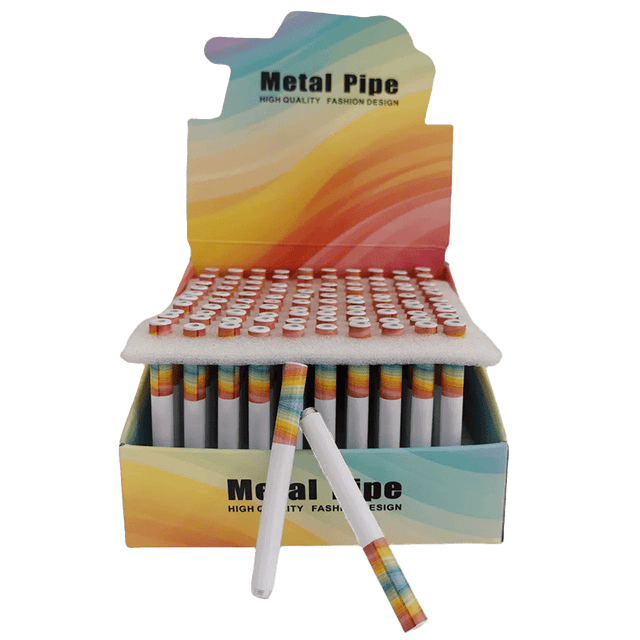 3" Cigarette Shape Smoking Pipes – White [SMKZ183] | Display of 100 One Hitter Canadian Distributor