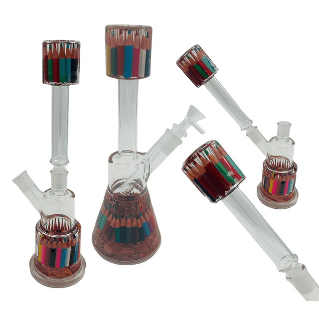 14" 2-Way Straight Glass Bong – Assorted Designs Glass Bong Canadian Distributor