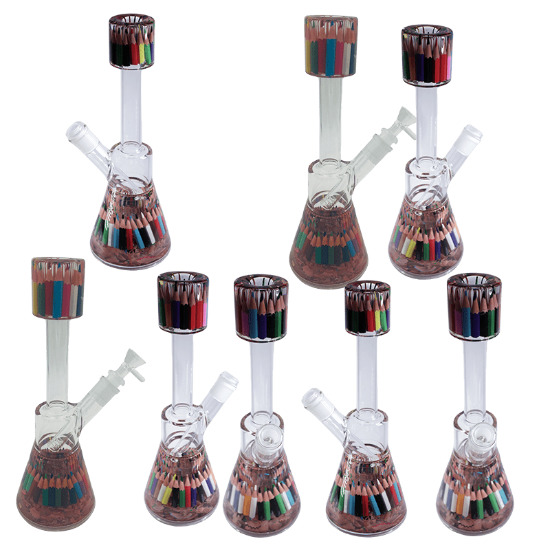 12" Center Piece Beaker Waterpipe – Assorted Designs Glass Bong Canadian Distributor