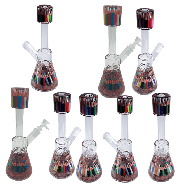 12" Center Piece Beaker Waterpipe – Assorted Designs Glass Bong Canadian Distributor