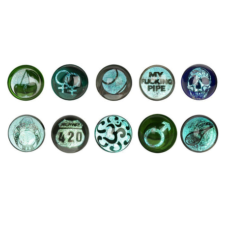 Red Eye Glass® | 4.5" Spoon Hand Pipe W/Ash Catcher Mouthpiece & Dichroic Image Marble (Assorted) (Copy) Glass Pipe West Coast Gifts