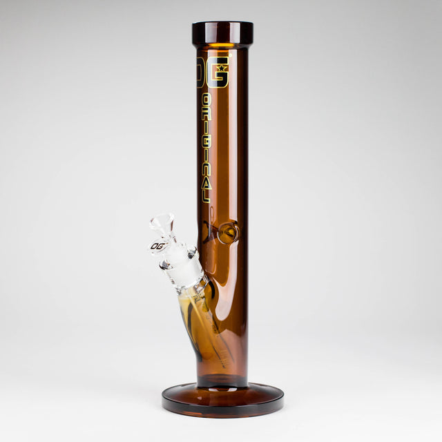 OG Original | 14" Full Colour Straight Tube Glass Water Bong [OG 391] Glass Bong Smoking Cat Distribution Amber