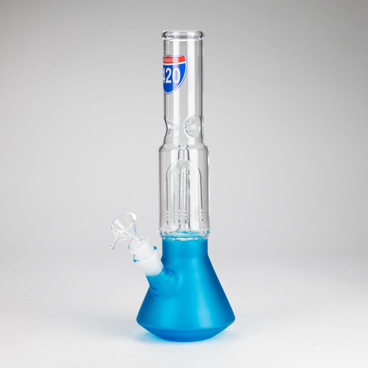 12" Beaker glass water bong with Perc [GP1968] Glass Bong Smoking Cat Distribution Blue