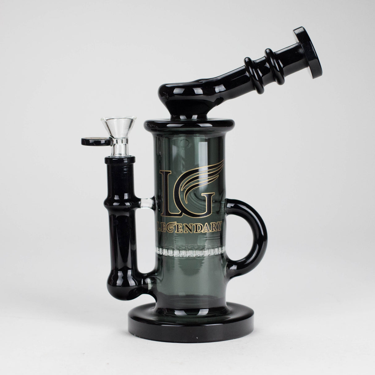 Legendary™ | 10" Inner Recycler Rig [LG 321] Glass Bong Smoking Cat Distribution Black