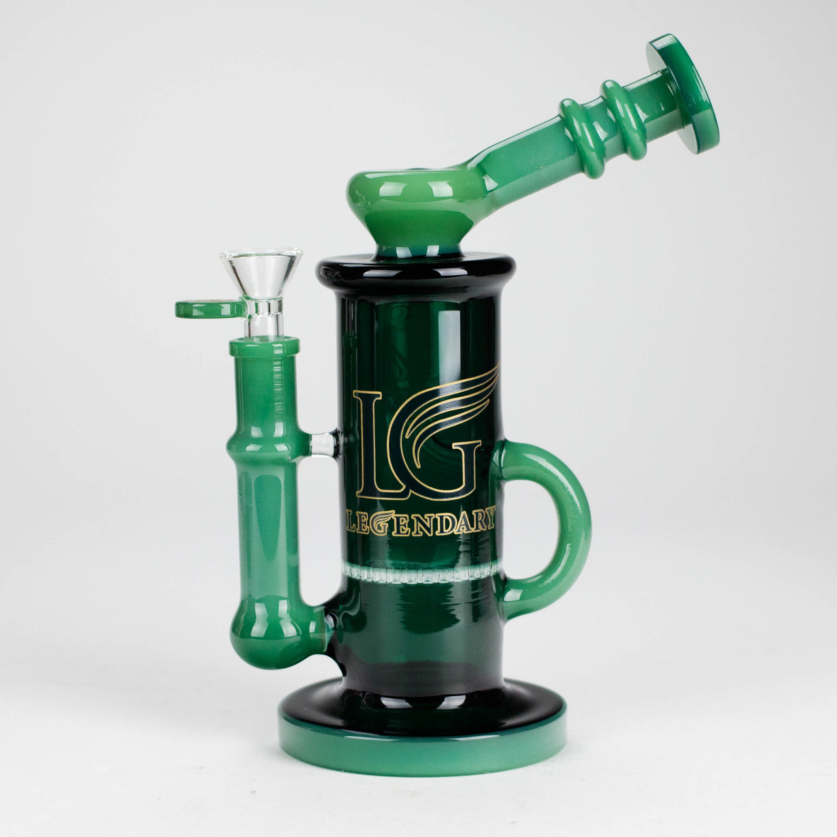 Legendary™ | 10" Inner Recycler Rig [LG 321] Glass Bong Smoking Cat Distribution Jade Green