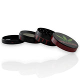 Wellcann | 4-Part Leaf Design Grinders – 50mm-12CT Display Pack Super Supplys Inc
