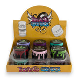 Wellcann | 4-Part Leaf Design Grinders – 50mm-12CT Display Pack Super Supplys Inc