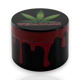 Wellcann | 4-Part Leaf Design Grinders – 50mm-12CT Display Pack Super Supplys Inc