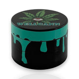 Wellcann | 4-Part Leaf Design Grinders – 50mm-12CT Display Pack Super Supplys Inc