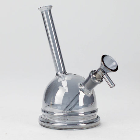 7" Solid Color Electroplate Glass Bubbler Glass Bong 777 Smoke Grey