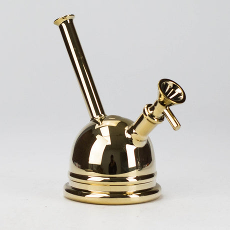 7" Solid Color Electroplate Glass Bubbler Glass Bong 777 Smoke Gold