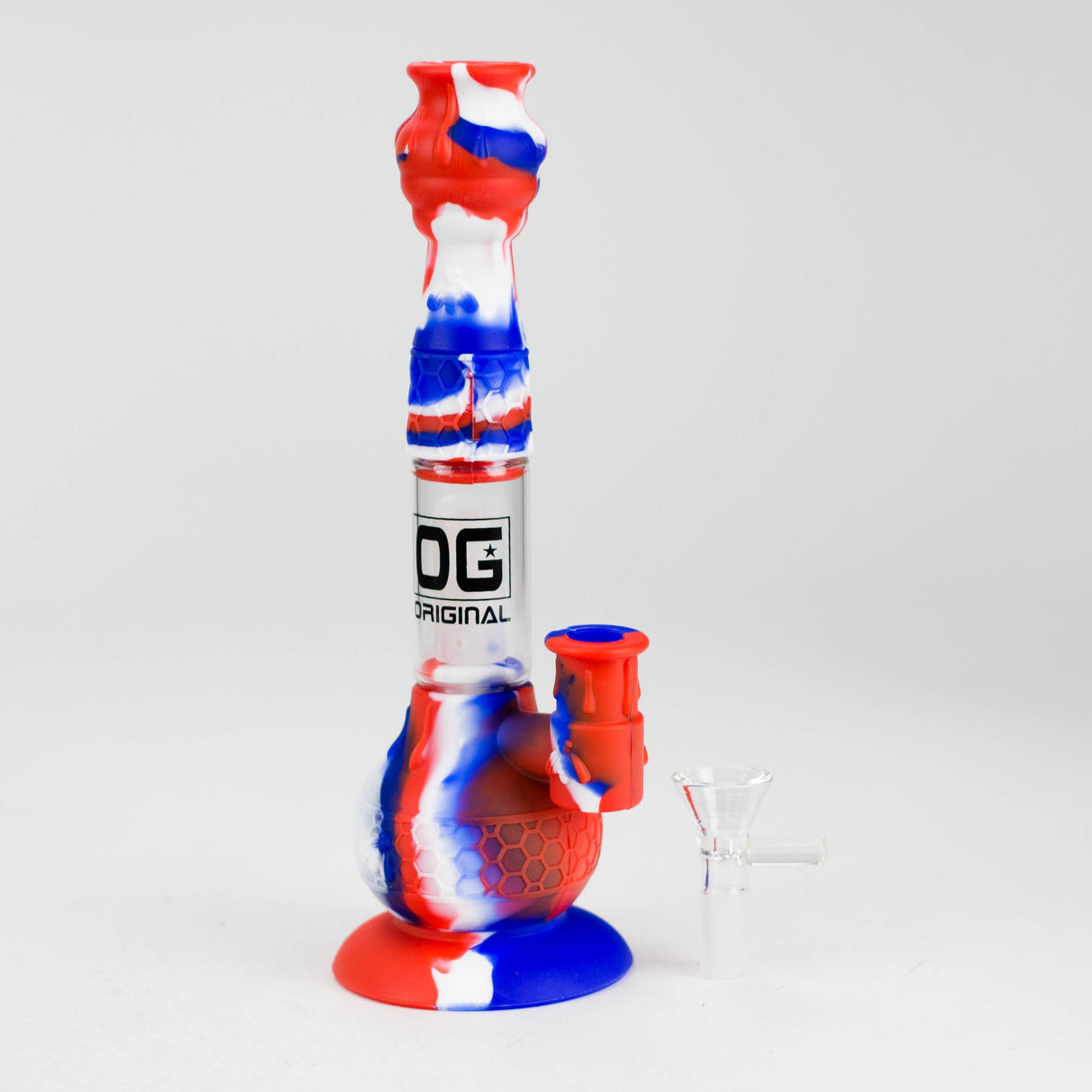 OG Original | 9" Silicone Honeycomb Water pipe (OG-SLB024)-Assorted