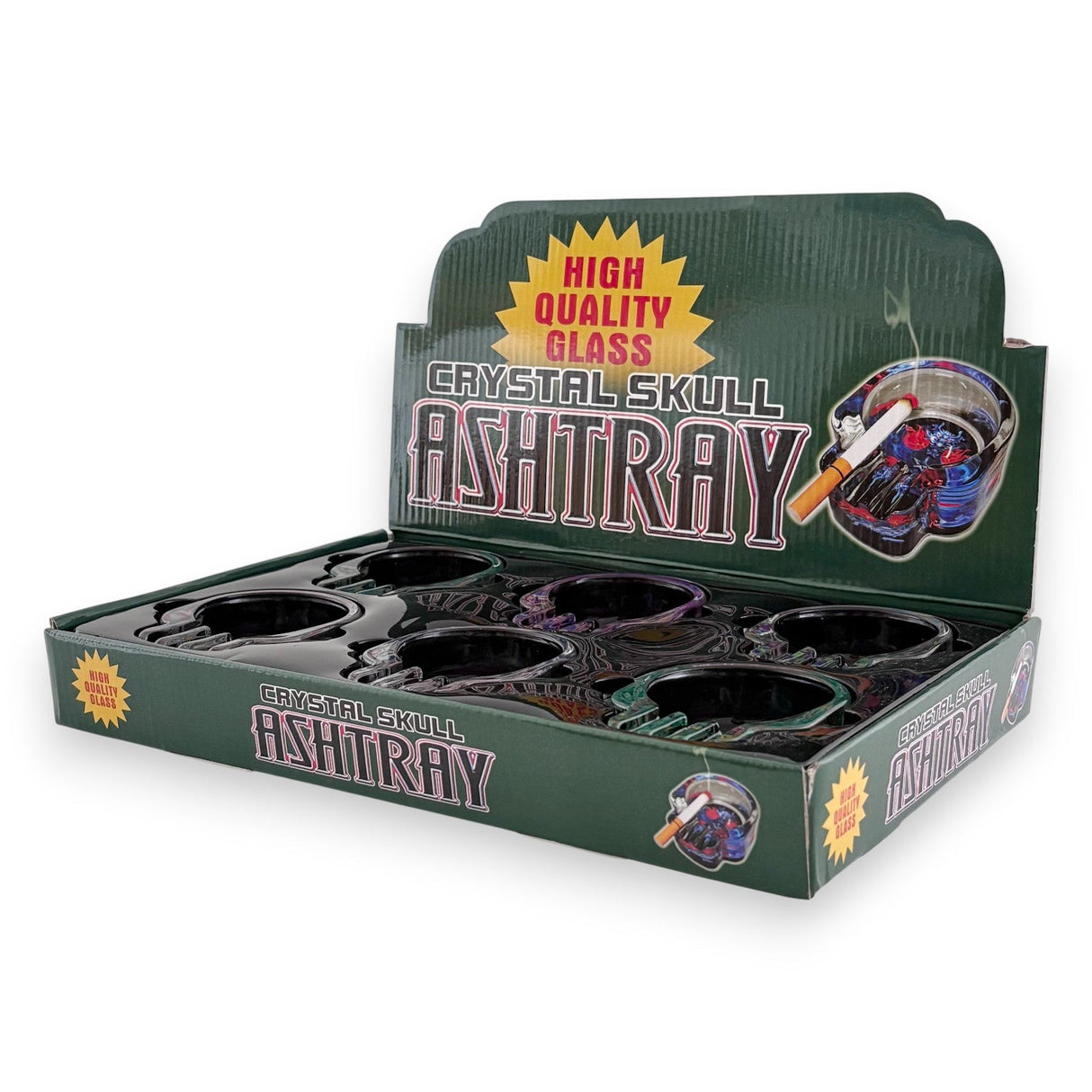 Crystal Skull Glass Ashtray – 6-Piece Display_1