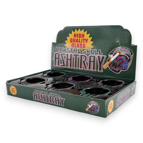 Crystal Skull Glass Ashtray – 6-Piece Display_1