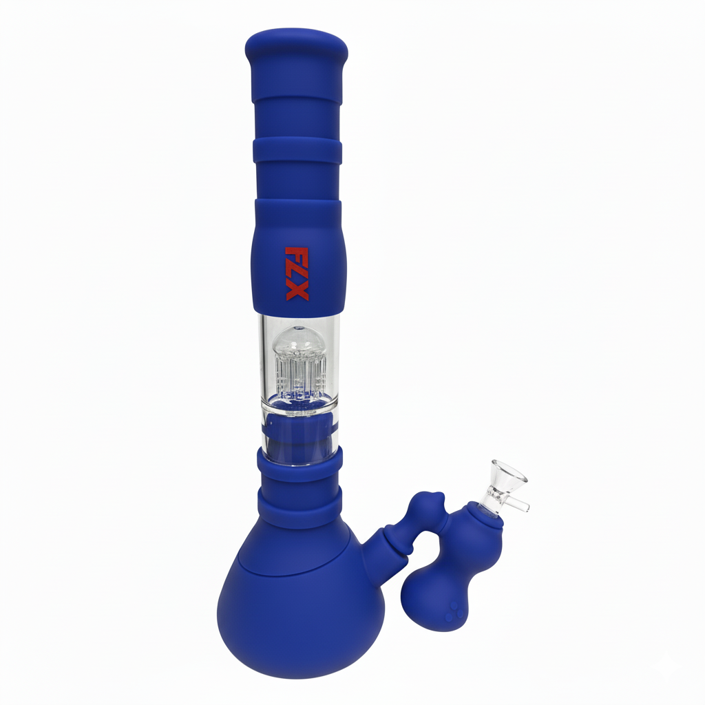 FLX | G400 – 10" Silicone Capacitor Bong Resin · Silicone · Plastic Bong Bestfive Enterprise Ltd. Blue