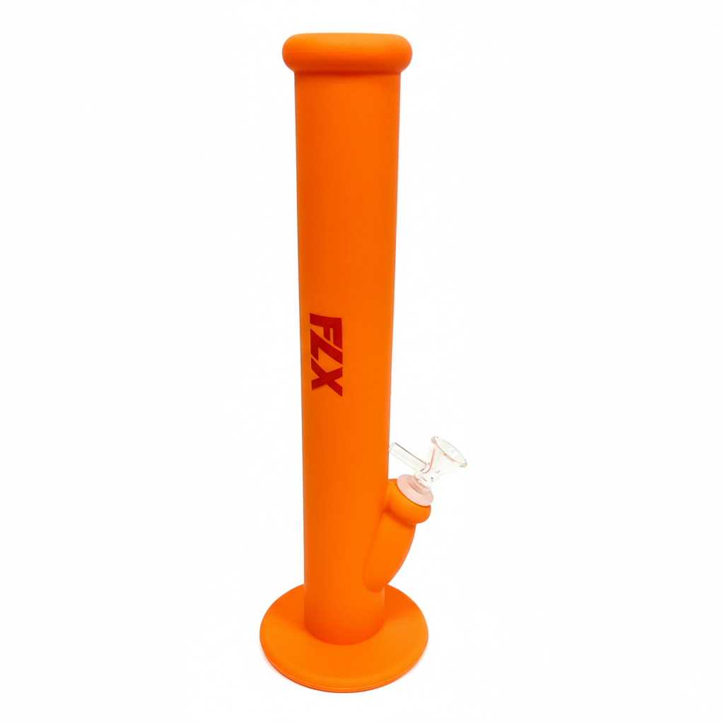 FLX | 114 – 14" Silicone Transistor Bong Resin · Silicone · Plastic Bong Bestfive Enterprise Ltd. Orange