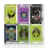 Green Planet Rectangle Glass Ashtrays – 6 Pack Display (85mm)