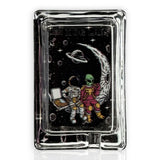 Green Planet Rectangle Glass Ashtrays – 6 Pack Display (85mm)