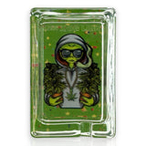Green Planet Rectangle Glass Ashtrays – 6 Pack Display (85mm)