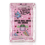 Green Planet Rectangle Glass Ashtrays – Pink Design Series (6 Pack Display)