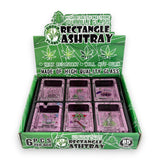 Green Planet Rectangle Glass Ashtrays – Pink Design Series (6 Pack Display)