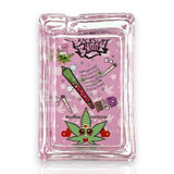 Green Planet Rectangle Glass Ashtrays – Pink Design Series (6 Pack Display)