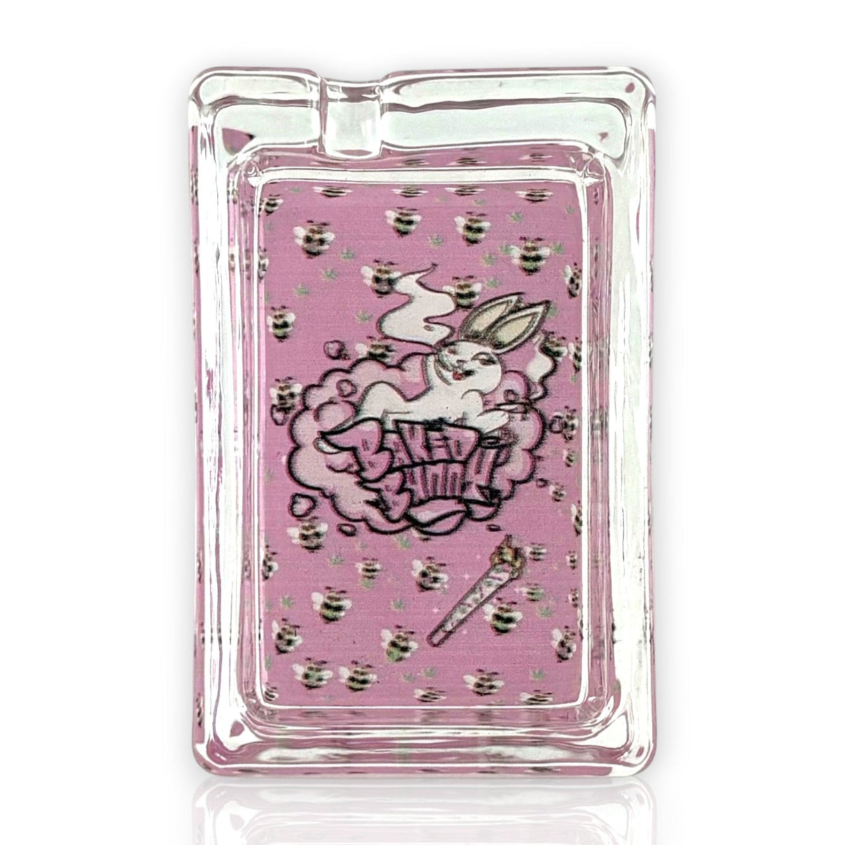 Green Planet Rectangle Glass Ashtrays – Pink Design Series (6 Pack Display)