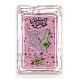Green Planet Rectangle Glass Ashtrays – Pink Design Series (6 Pack Display)